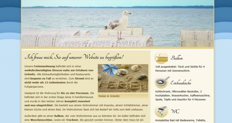 Drupal Webdesign Ferienwohnung Reincke in Grömitz