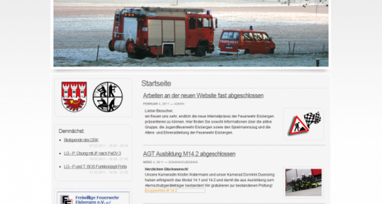 Drupal CMS Webdesign Freiwillige Feuerwehr Porta Westfalica Eisbergen