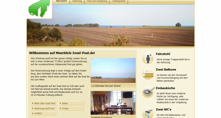 Webdesign Ferienwohnung Meerblick Insel Poel