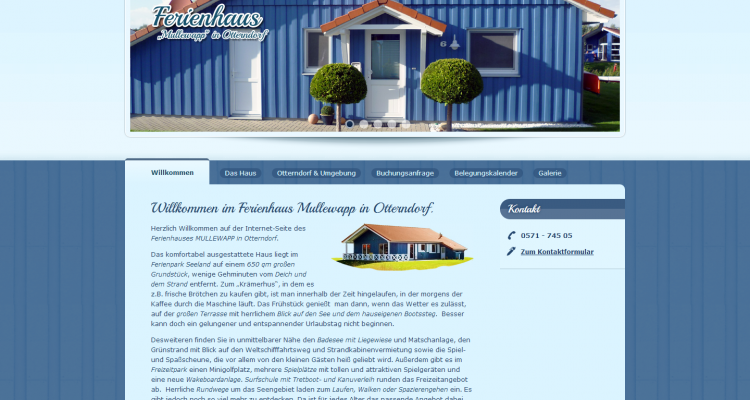 Webdesign Ferienhaus Mullewapp in Otterndorf Drupal 6 Website