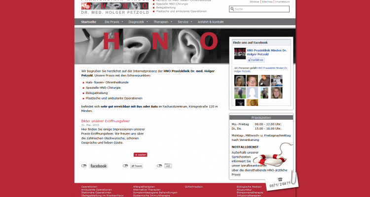 HNO-Minden.de - Drupal 7 CMS Internetauftritt Webdesign