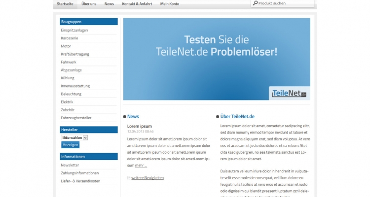 JTL-Shop3 individuelle Theme Erstellung TeileNet.de