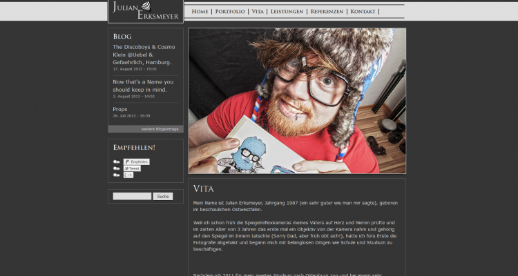 Drupal 7 Webdesign - Julian Erksmeyer, Fotograf