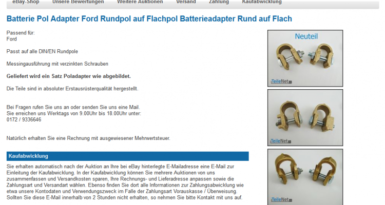 Teilenet.de JTL Shop eBay Template Erstellung eazyAuction