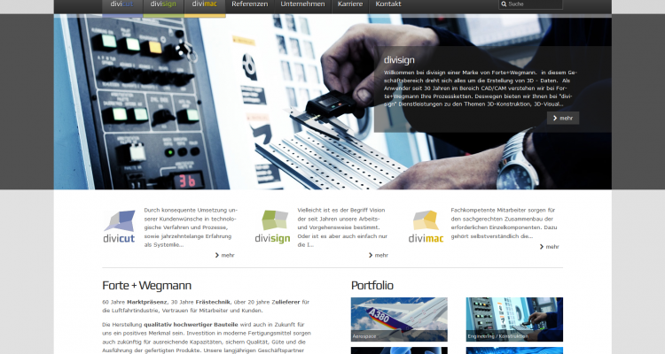Forte + Wegmann Drupal CMS Startseite