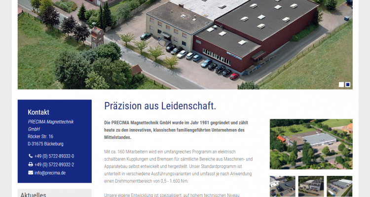 Precima.de Desktop Frontpage
