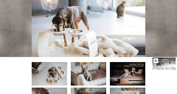 Luxus-Pfote.com: Drupal 7 Commerce Responsive Online-Shop Startseite