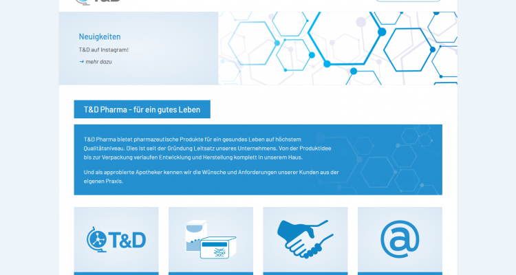 Mehrsprachige Drupal CMS Website für das international agierende Pharmaunternehmen TD-Pharma
