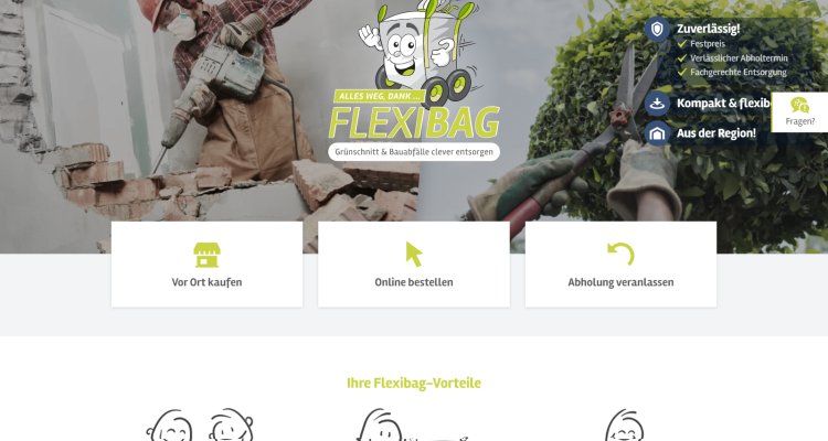 Flexibag.de flexible BigBag Entsorgung Drupal CMS Website