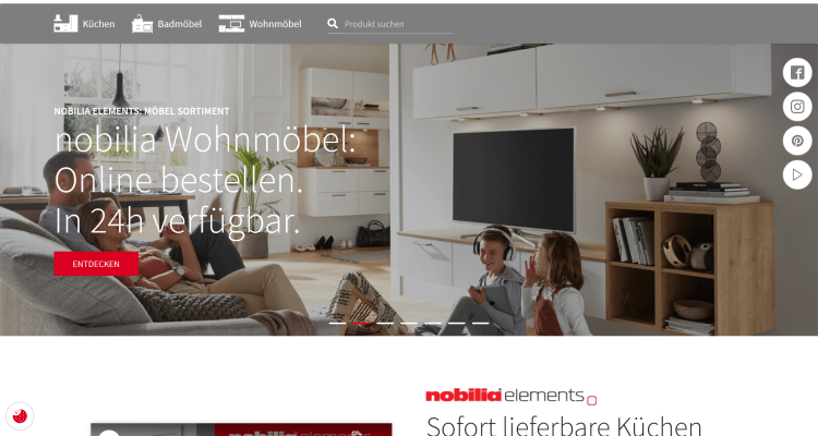 Schrank Express Startseite (Desktopansicht)