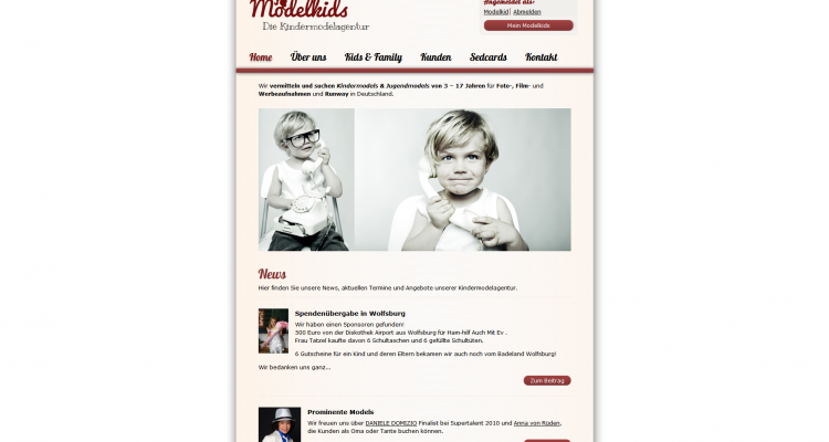Modelkids.de - Webdesign Drupal CMS Website & Modelportal