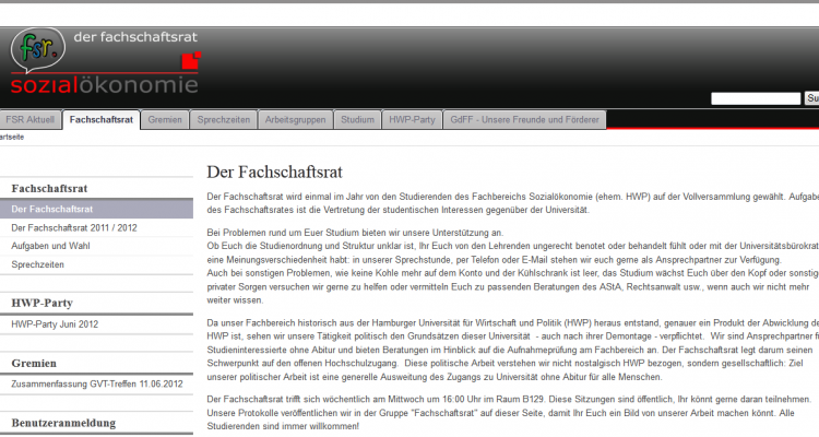 Drupal CMS Services FSR Sozialökonomie Universität Hamburg